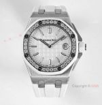 Ladies Audemars Piguet Royal Oak Offshore 37mm White Dial Quartz Watch Ref 67540sk 